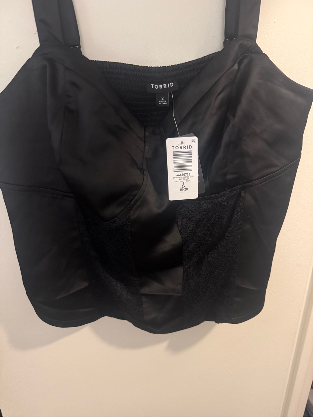 torrid Black Satin Lace Bustier Cami - Picture 3 of 6